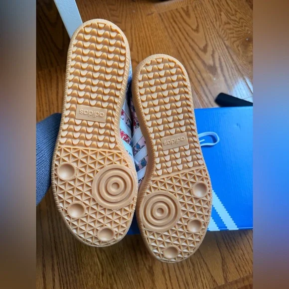 adidas Pink Floral Lace-Up Sneakers - Picture 6 of 9